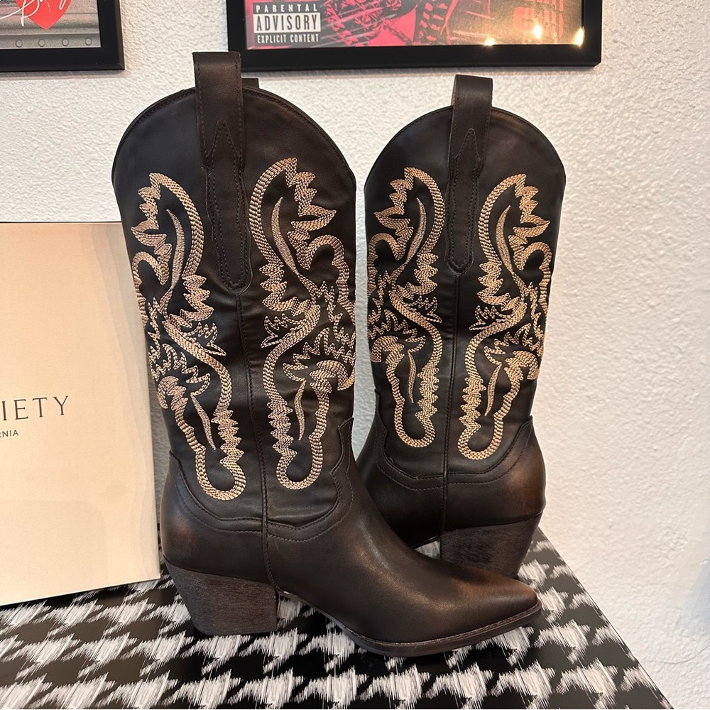 Oasis Society Amaya Western Cowgirl Boots Brown